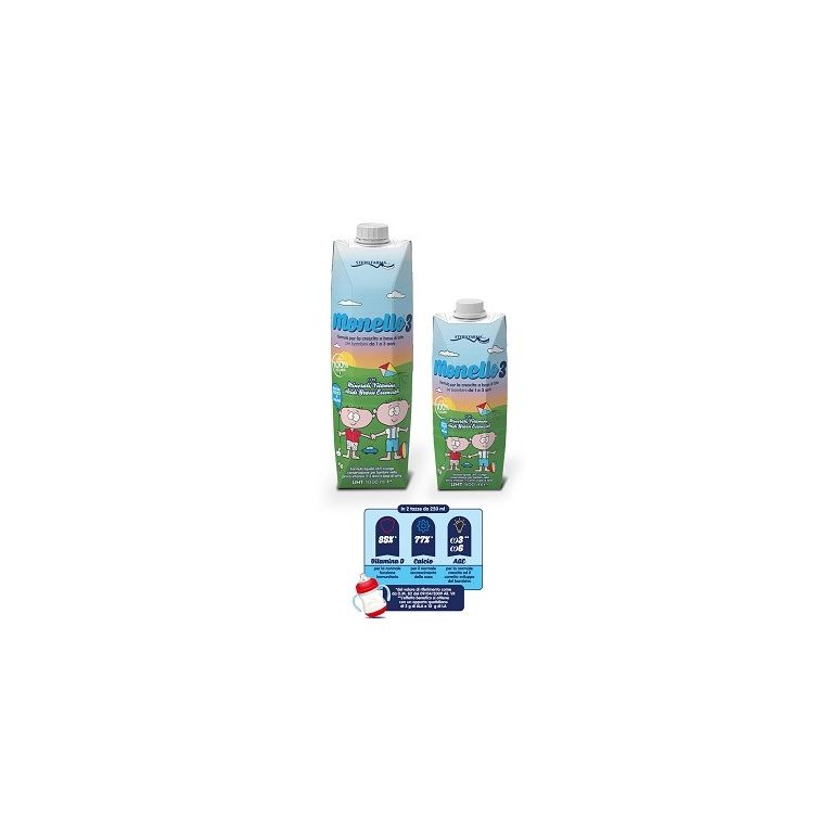 monello 3 formula per la crescita a base di latte per bambini da 1 a 3 anni liquido 1 litro
