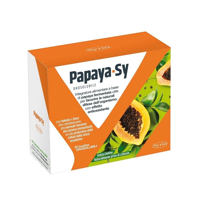 papaya-sy 20 bustine orosolubili senza glutine naturalmenteprivo di lattosio