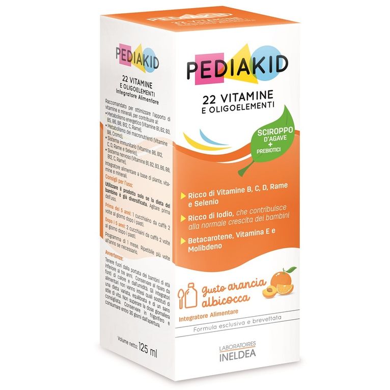 pediakid 22 vitamine e oligoelementi sciroppo 125 ml