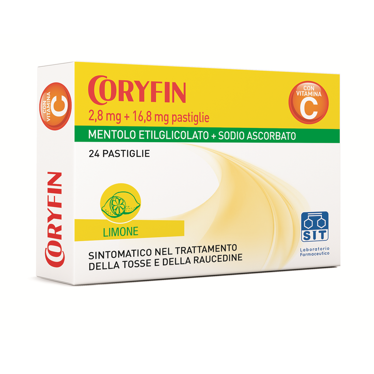 coryfin c 24 pastiglie limone 2,8 mg + 16,8 mg con vitaminac