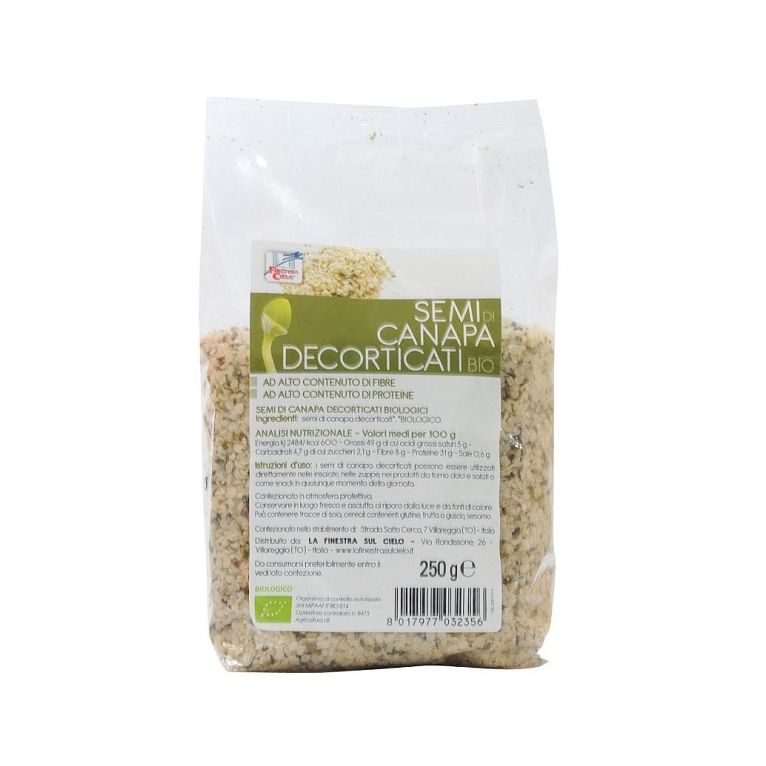fsc semi di canapa decorticati bio ad alto contenuto di fibra 250 g