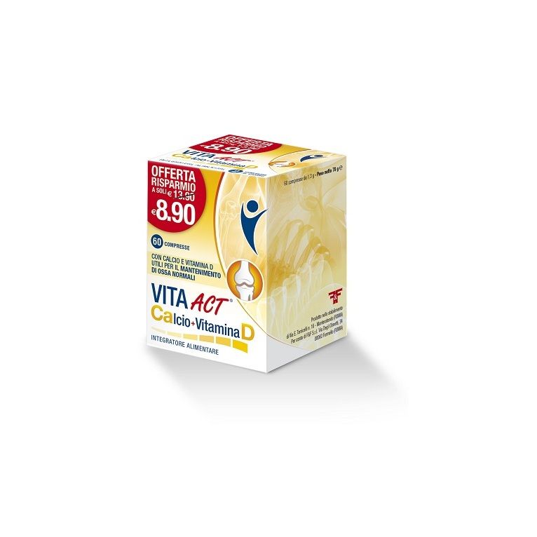 vita act calcio + vitamina d 60 compresse