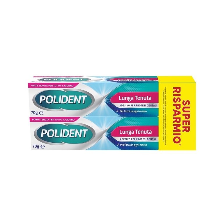 adesivo protesi dentali polident lunga tenuta 2 tubetti x 70g