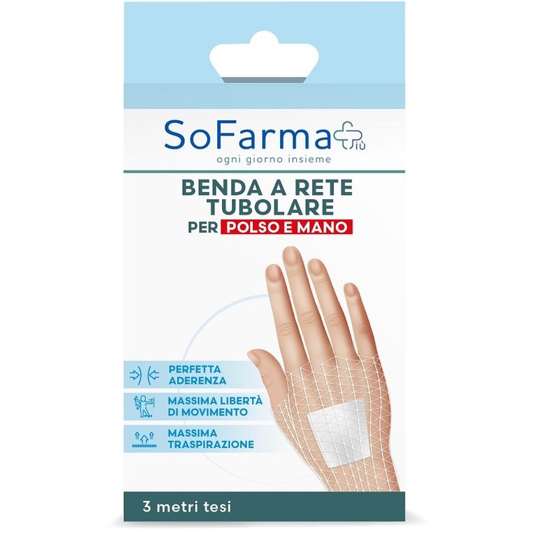 benda a rete tubolare sofarmapiu' per polso e mano 3 metri tesi
