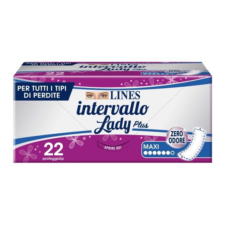 proteggislip lines intervallo lady plus maxi 22 pezzi