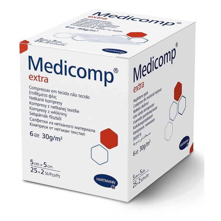 medicomp extra garza compressa in tnt 5x5cm 50 pezzi