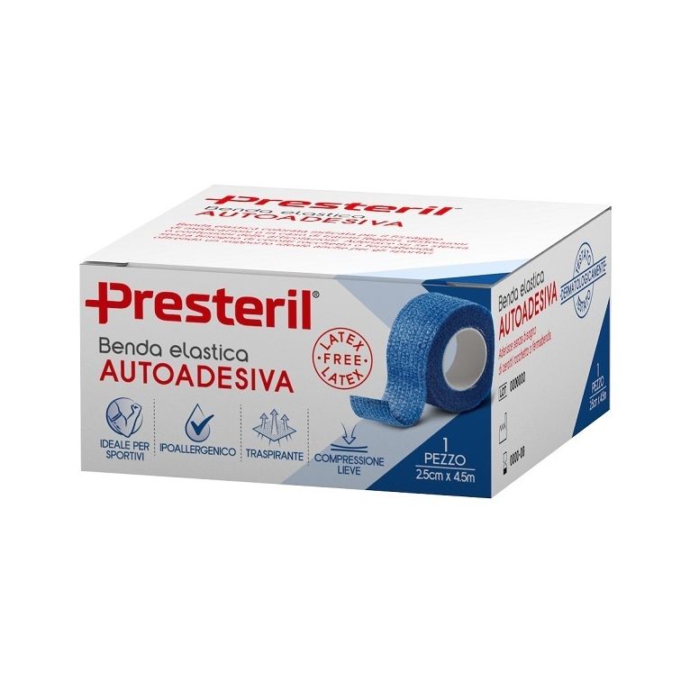 benda elastica autoadesiva latex free presteril cm 2,5x4,5 mtesi blu