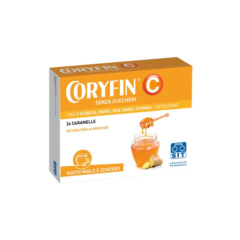 coryfin c senza zucchero miele zenzero 24 caramelle