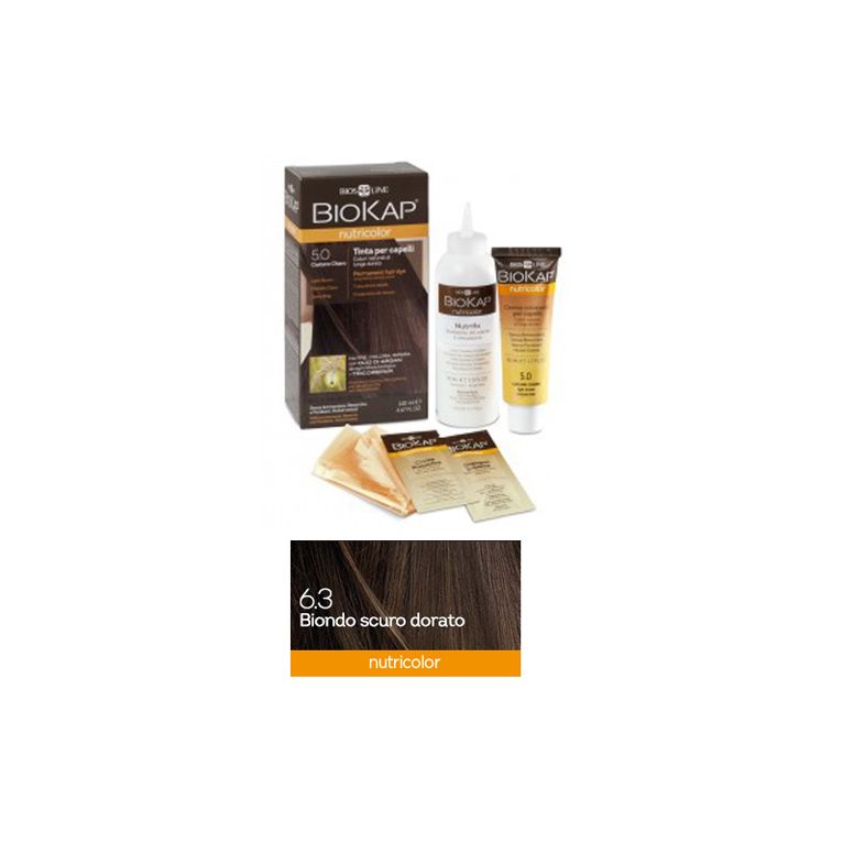 biokap nutricolor 6,3 biondo oro scuro tinta tubo + flacone