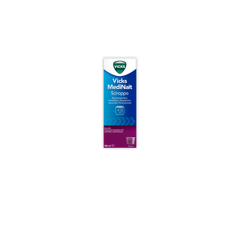 vicks medinait sciroppo 0,5 mg/ml + 0,25 mg/ml + 20 mg/ml 180 ml