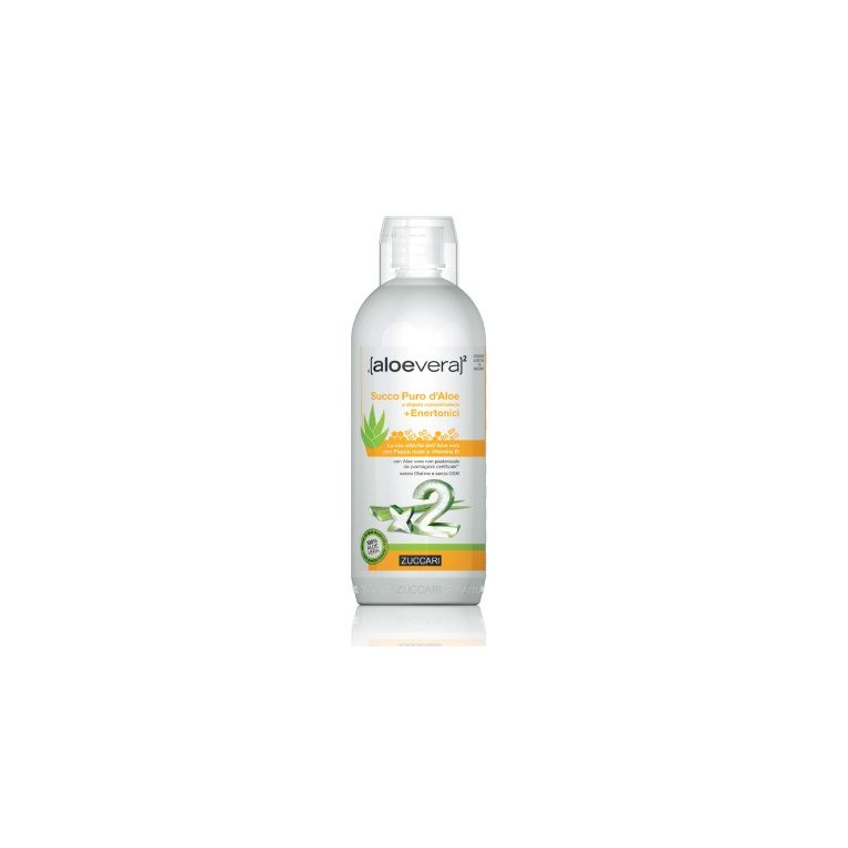 aloevera2 succo puro d'aloe doppia concentrazione + enertonici 1 litro