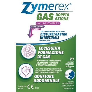 ZYMEREX GONFIORE GAS DOPPIA AZIONE CON S+E COMPLEX 20 BUSTINE MONODOSE DA 2 G