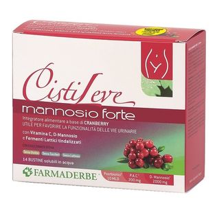 CISTILEVE MANNOSIO FORTE 14 BUSTINE DA 3 G AROMA NATURALE FRUTTI ROSSI CON EDULCORANTE STEVIA SENZA ZUCCHERI SENZA GLUTINE SENZA LATTOSIO