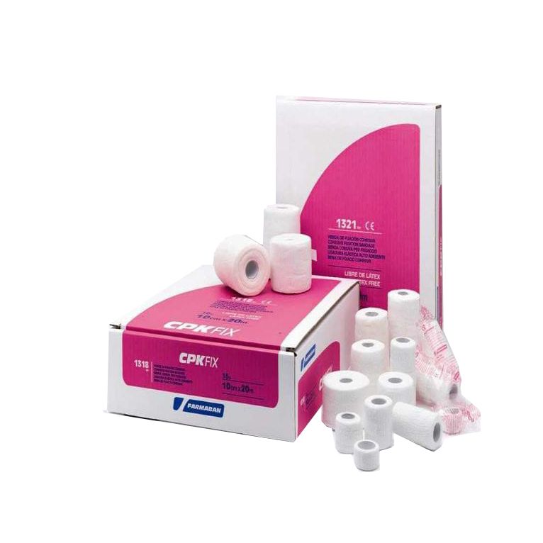 farmaban cpk fix latex free 10cm x 20m benda elastica coesiva di fissazione latex free dispenser box 16 pezzi