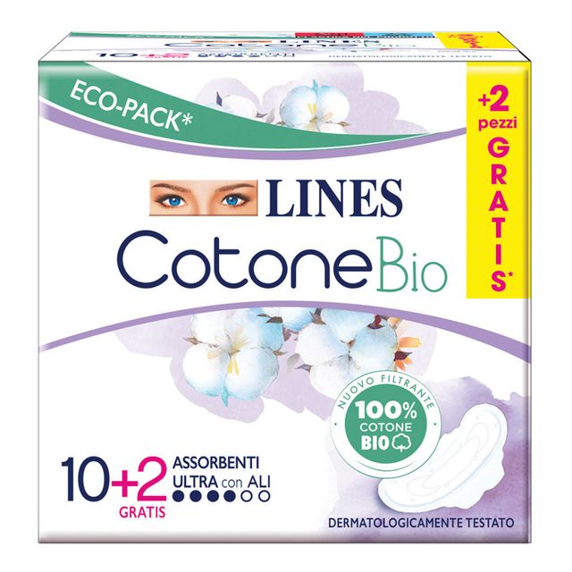 lines-cotone-bio-ultra-ali-12-pezzi