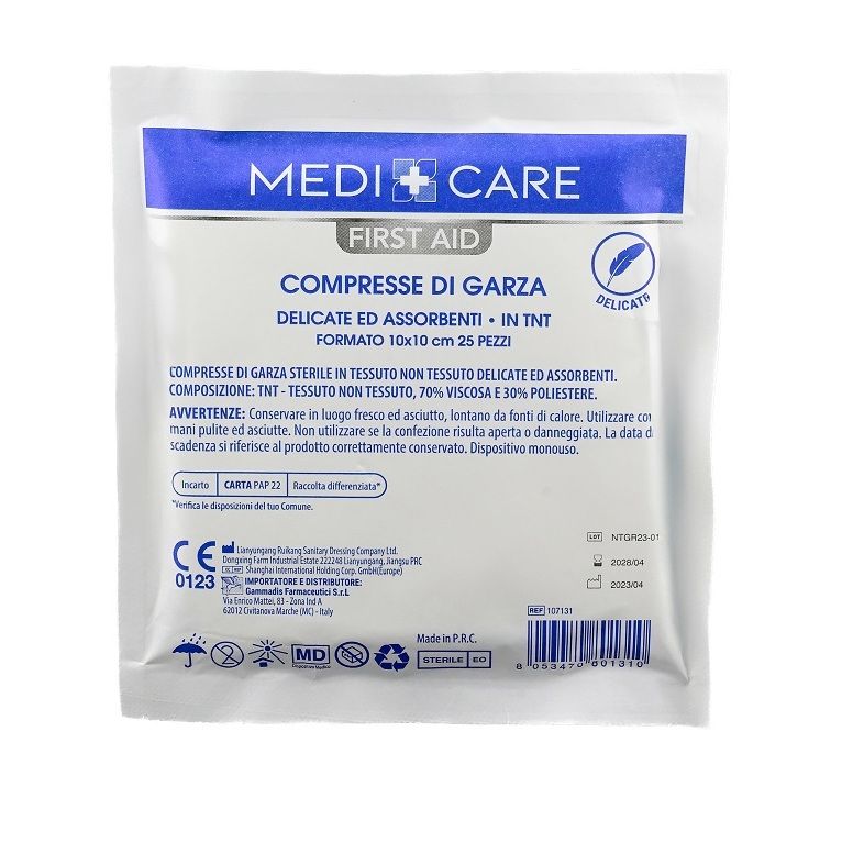 garza medicare tnt 10x10 cm 25 pezzi