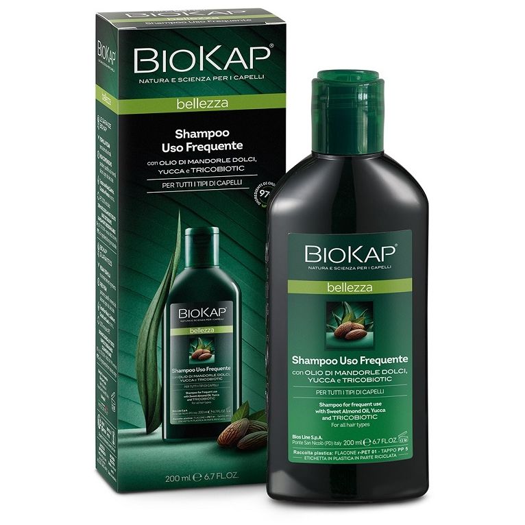 biokap bellezza shampoo uso frequente con tricobiotic 200 ml