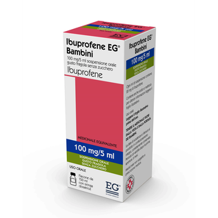 IBUPROFENE (EG) orale sosp 150 ml 100 mg/5 ml gusto fragolasenza zucchero