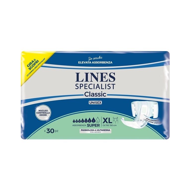 pannolone a mutanda lines specialist classic super pm xl 30pezzi