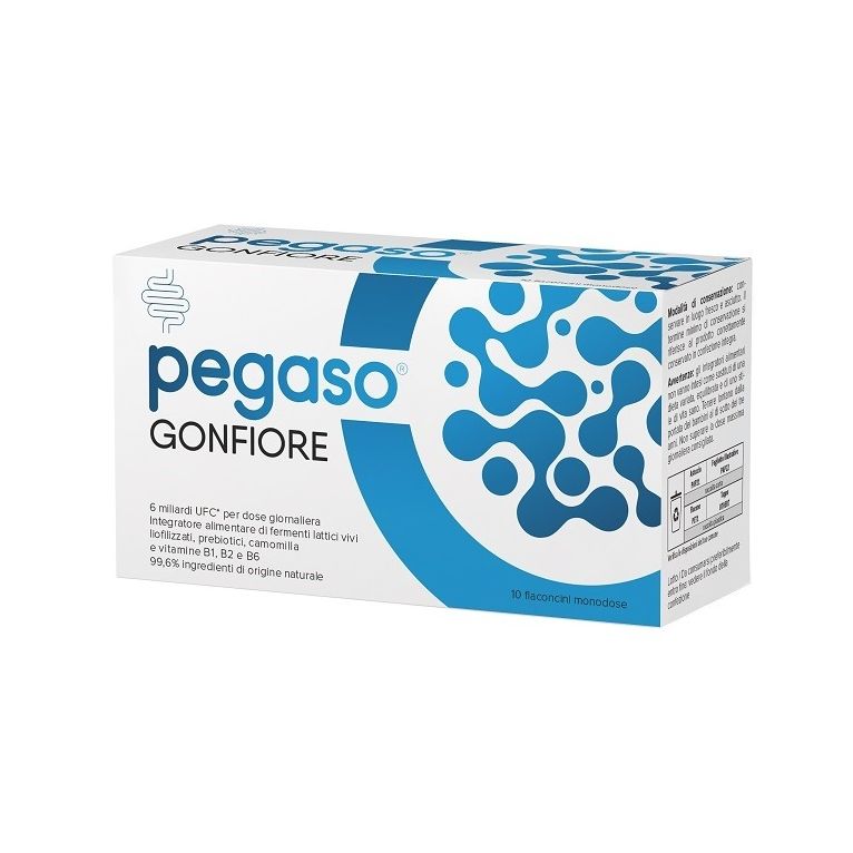 pegaso gonfiore 10 flaconcini da 10 ml senza glutine naturalmente privo di lattosio