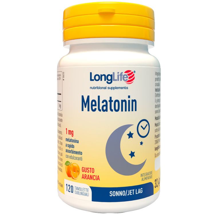 longlife melatonin 1 mg gusto arancia 120 tavolette sublinguali