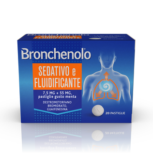 BRONCHENOLO SEDATIVO E FLUIDIFICANTE 20 pastiglie 7,5 mg + 55 mg menta