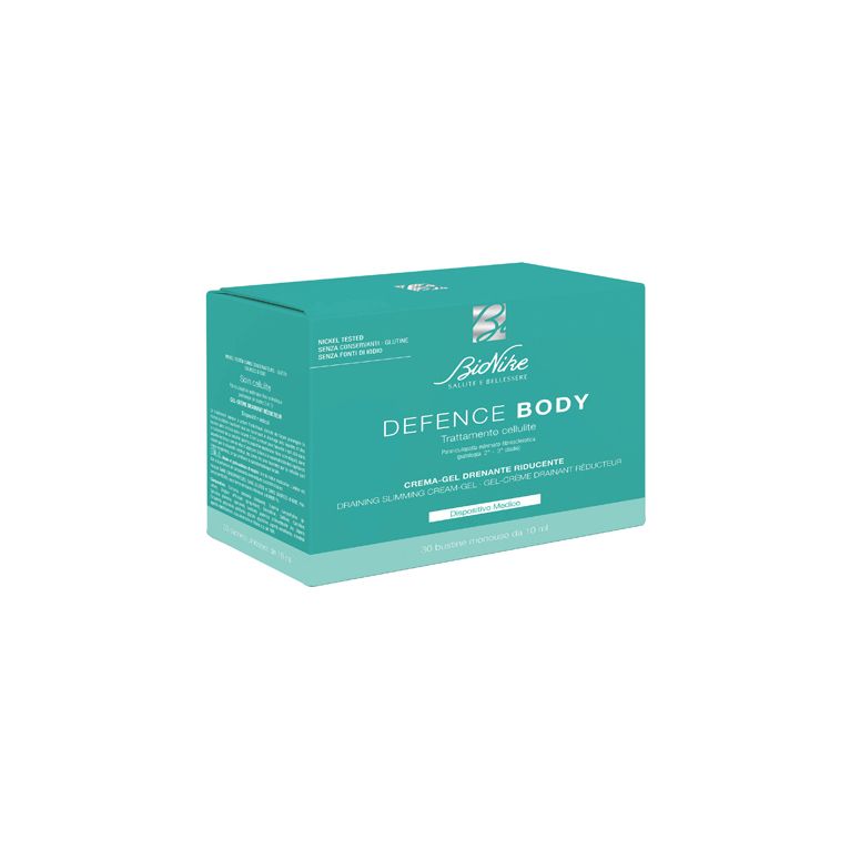 defence body trattamento cellulite crema gel drenante riducente 30 bustine da 10 ml
