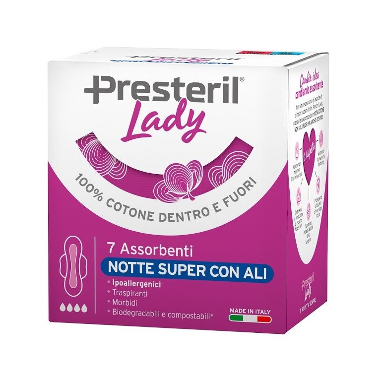 lady presteril assorbenti notte super ali 7 pezzi