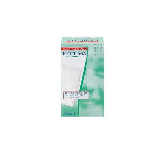 icopiuma-garza-compressa-idrofila-in-cotone-piegata-sterilesenza-filo-di-bario-titolo-12-slash-8-misura-18x40-cm-in-busta-singola-12-pezzi