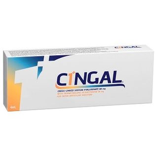 SIRINGA PRERIEMPITA INTRA ARTICOLARE CINGAL 4 ML 22MG/ML ACIDO RETICOLATO CON 4,5 MG/ML TRIAMCINOLONE ESACETONIDE