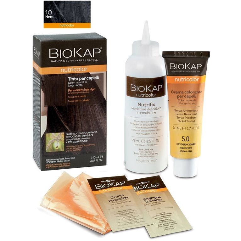 biokap nutricolor 1,0 nero tinta tubo + flacone
