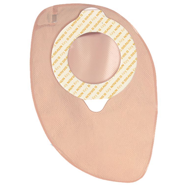sacca colostomia a due pezzi aggancio adesivo con gui di sicurezza fondo chiuso diametro 50mm capacita' 240ml colore beige 30 pezzi flexima key