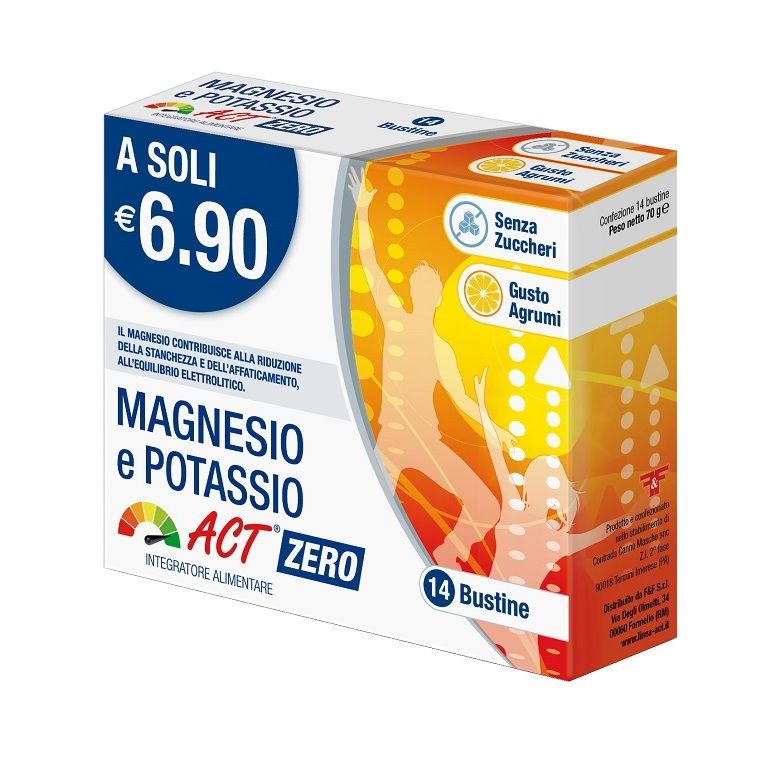 magnesio e potassio act zero 14 bustine