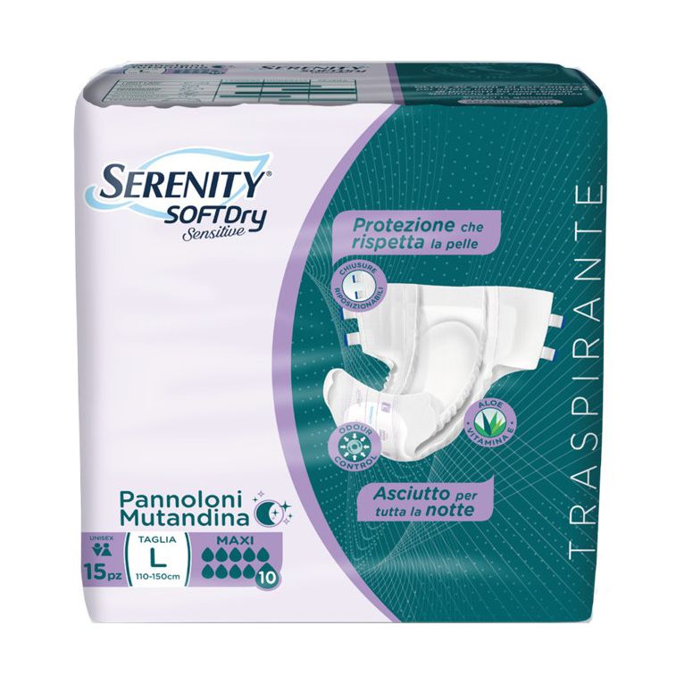 pannolone mutandina serenity sd sensitive maxi l 15 pezzi
