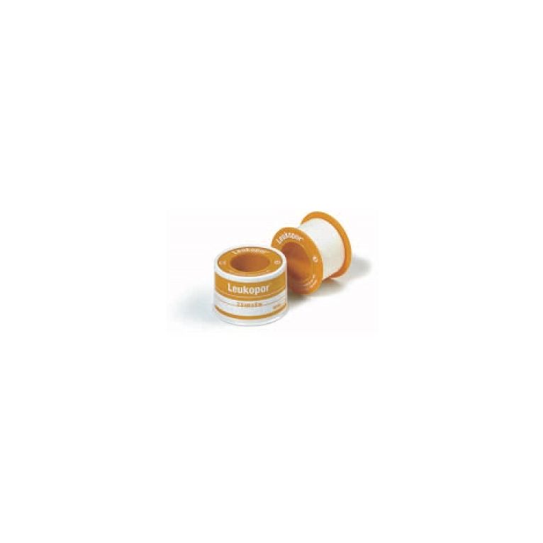 cerotto adesivo ipoallergenico leukopor. supporto: tessuto non tessuto bianco di poliestere e viscosa adesivo poliacrilico senza resine e gomme naturali. 5x5cm mutabile