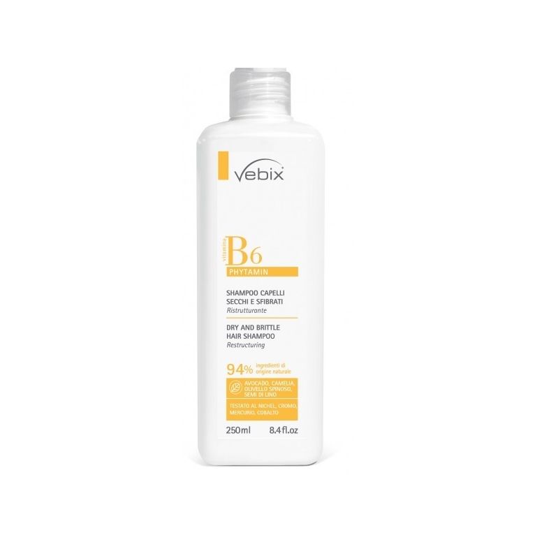 vebix phytamin b6 shampoo capelli secchi sfibrati ristrutturante 250 ml