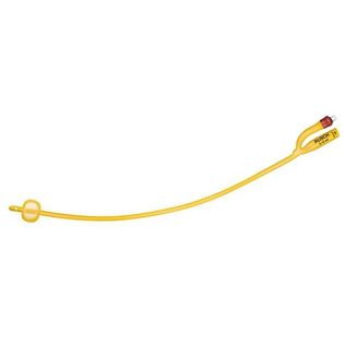 CATETERE FOLEY A MEDIA PERMANENZA  RUSCH GOLD PLUS A 2 VIE IN SILKOLATEX LATTICE-SILICONE PER ADULTO CH16 LUNGHEZZA 40 CM PUNTA CILINDRICA A 2 FORI PALLONCINO 30-50 ML 1 PEZZO