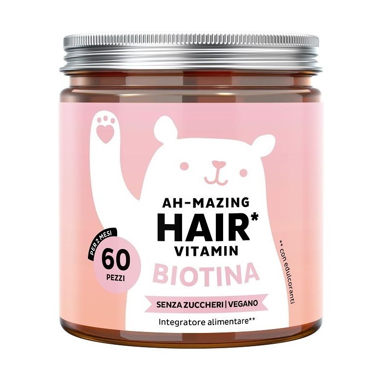 bears with benefits ah-mazing hair vitamins con biotina 60 caramelle gommose con edulcoranti senza zuccheri