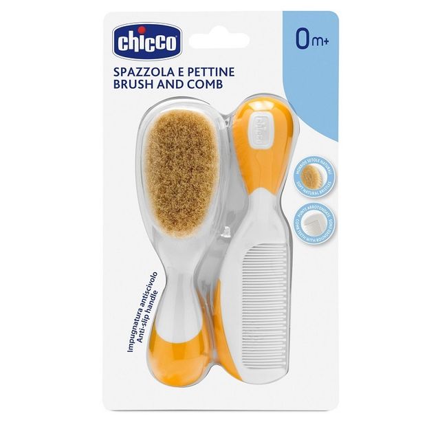 chicco-spazzola-plus-pettine-arancione