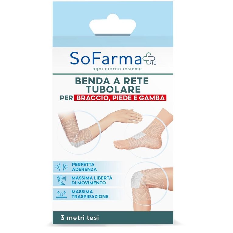 benda a rete tubolare sofarmapiu' per braccio piede e gamba3 metri tesi