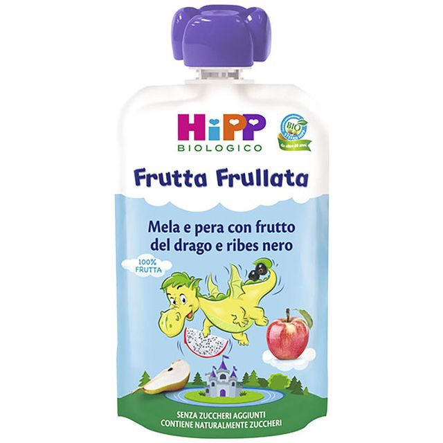 hipp-bio-frutta-frullata-dragone-mela-pera-frutta-del-dragoribes-nero-90-g