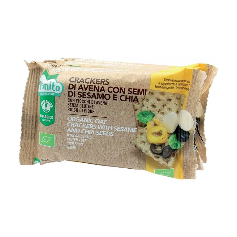 panito crackers di avena con semi di sesamo e chia bio 4 pezzi da 35 g