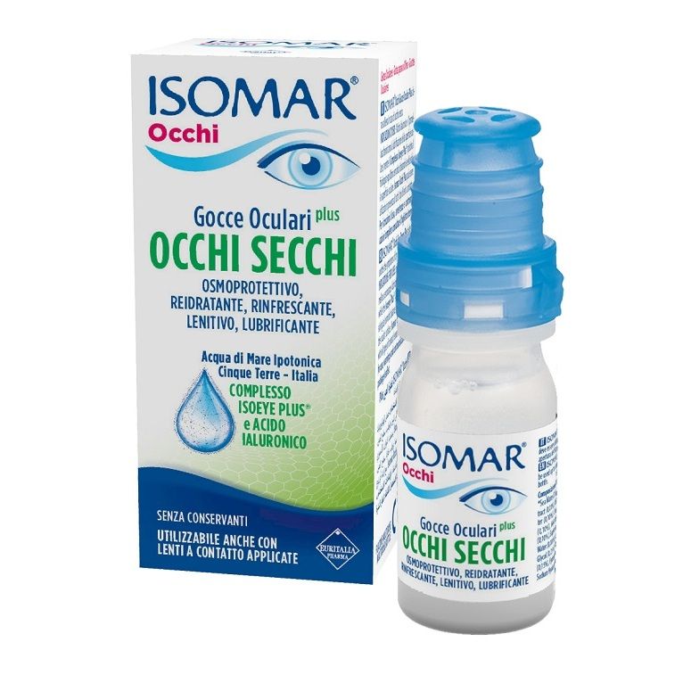 isomar occhi secchi plus gocce oculari acido ialuronico 0,25% 10 ml