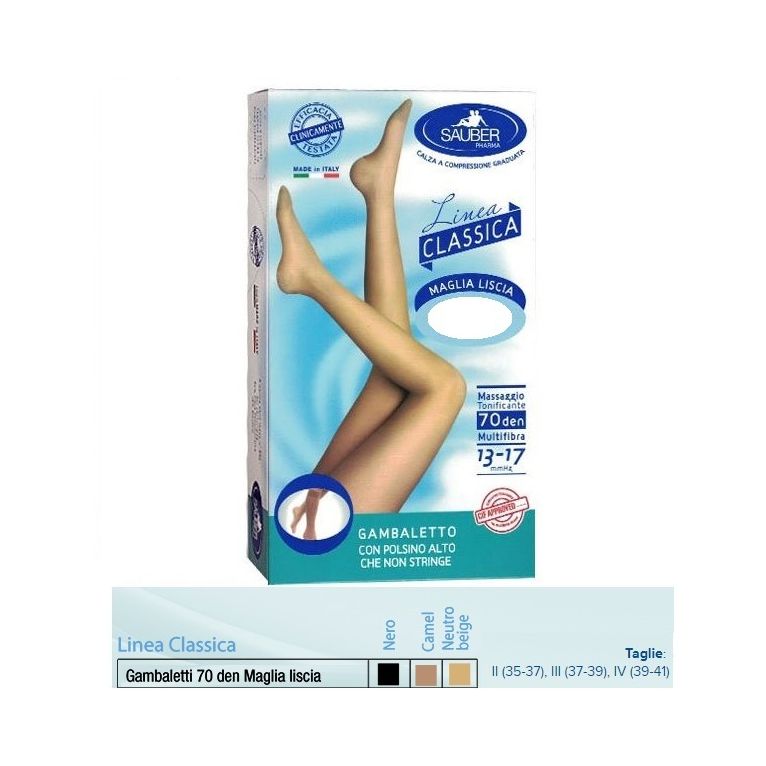 sauber gambaletto maglia liscia 140 denari nero 4