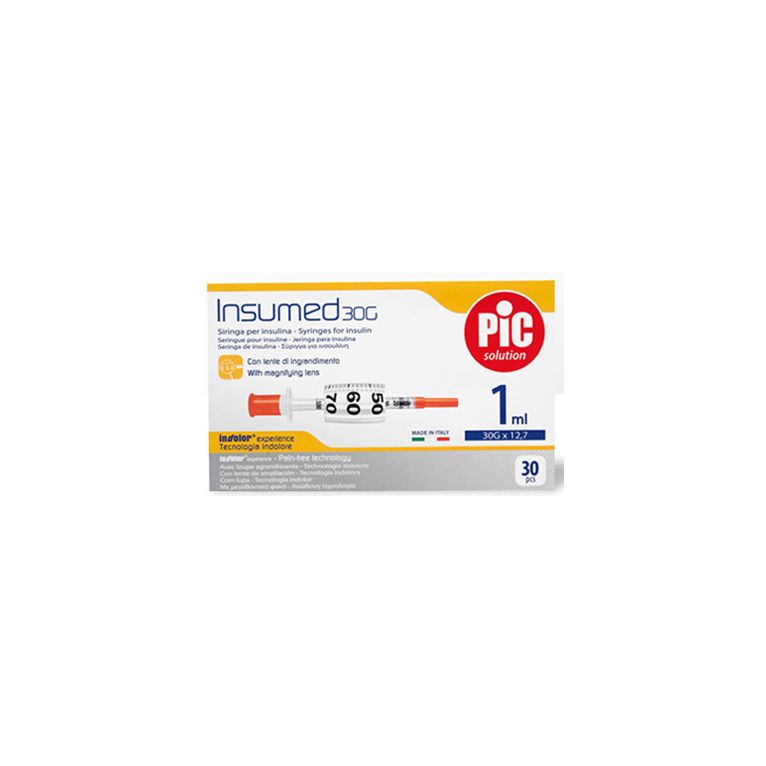 siringa per insulina pic 1 ml 100 ui ago 28 gauge 1/2