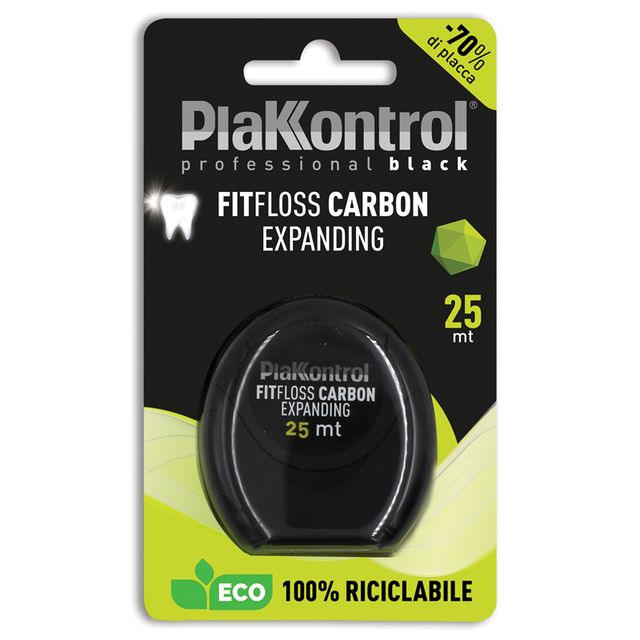 plakkontrol-professional-black-fitfloss-carbon-expanding-filo-interdentale-25-metri-fresh-mint