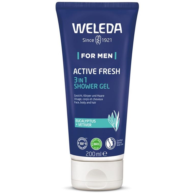 weleda for men active fresh 3in1 shower gel 200 ml