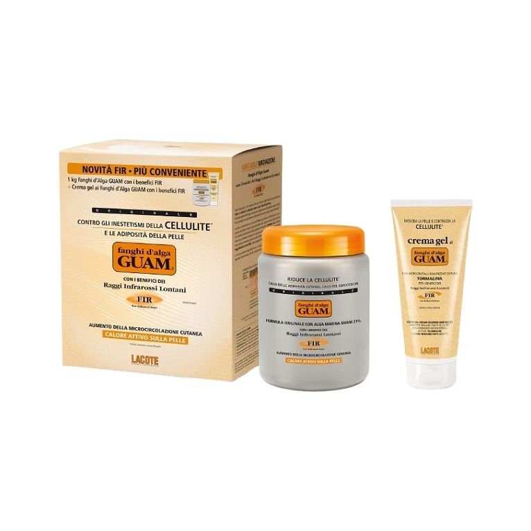 guam fir fanghi d'alga confezione convenienza con fanghi d'alga guam fir 1 kg + guam crema gel fir 200 ml