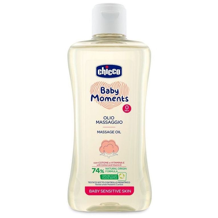 chicco baby moments olio massaggio sensitive 200 ml