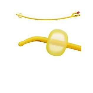 CATETERE FOLEY A MEDIA PERMANENZA  RUSCH GOLD PLUS A 2 VIE IN SILKOLATEX LATTICE-SILICONE PER ADULTO CH14 LUNGHEZZA 40 CM PUNTA CILINDRICA A 2 FORI PALLONCINO 5-15 ML 1 PEZZO